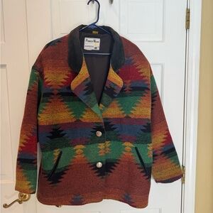 Vintage Pioneer Wear Wool Overcoat Southwest Chic Large